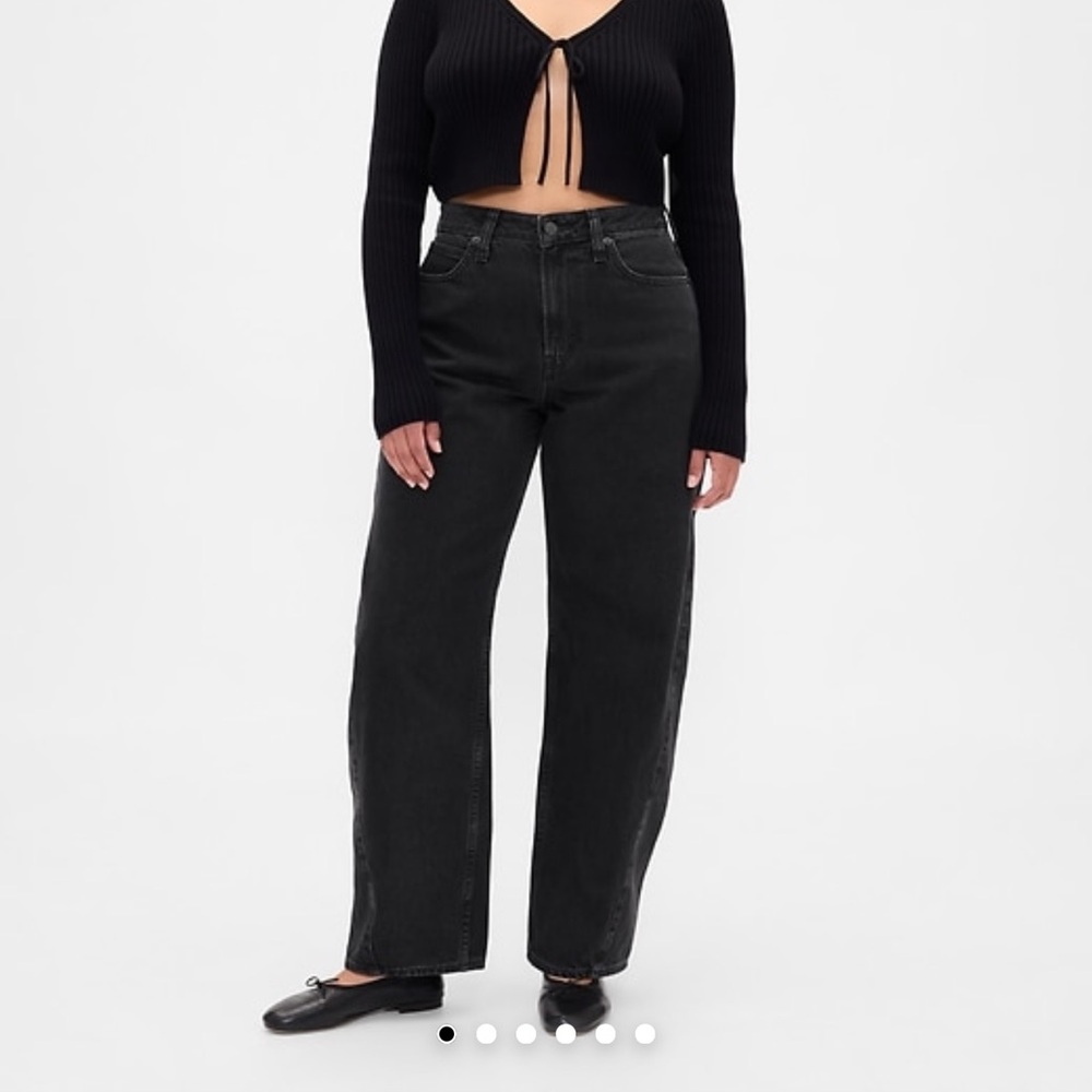 Gap Curvy High Rise Barrel Jeans in Black Wash 30 Regular NWT